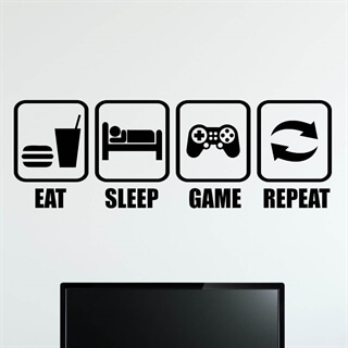 EAT-SLEEP-GAME- REPEAT - Wandtattoo