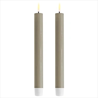 2 Stk. Real Flame LED Kronleuchter -24 cm (Sand)