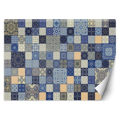 Tapete, Blaues Vintage-Mosaik