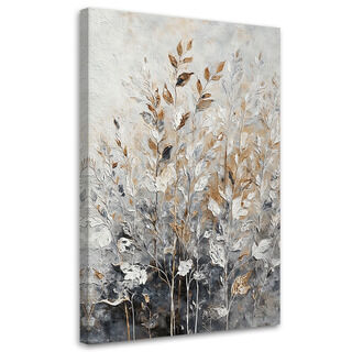 Leinwandbild, Pflanzen abstraktes botanisches Gold - (40x60)