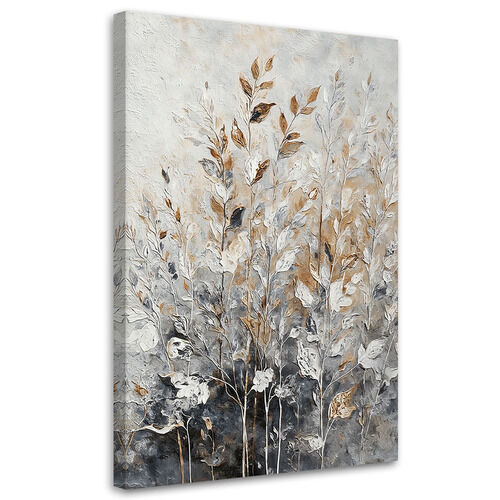 Leinwandbild, Pflanzen abstraktes botanisches Gold - (40x60)