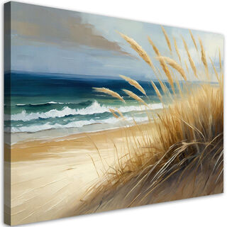 Leinwandbild, Strand, Meeresdünen, Natur - (60x40)