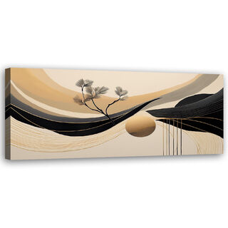 Leinwandbild, Geometrischer Abstraktionskreisbaum - (90x30)