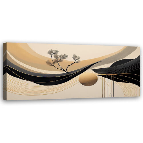 Leinwandbild, Geometrischer Abstraktionskreisbaum - (90x30)