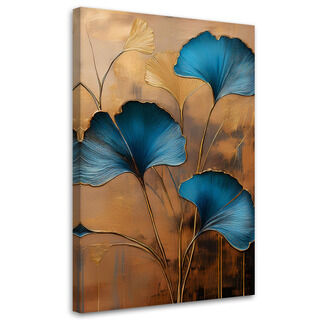 Leinwandbild, Blumen Ginko Botanica Art Deco - (80x120)