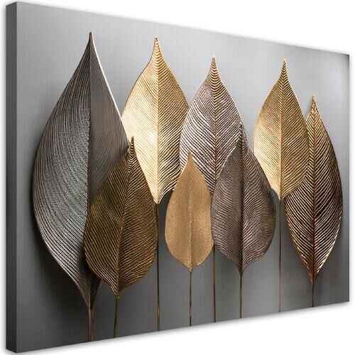 Leinwandbild, Minimalismus Blattgold abstrakt - (120x80)