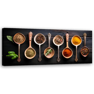 Leinwandbild, Gewürze für die Restaurantküche - (120x40)
