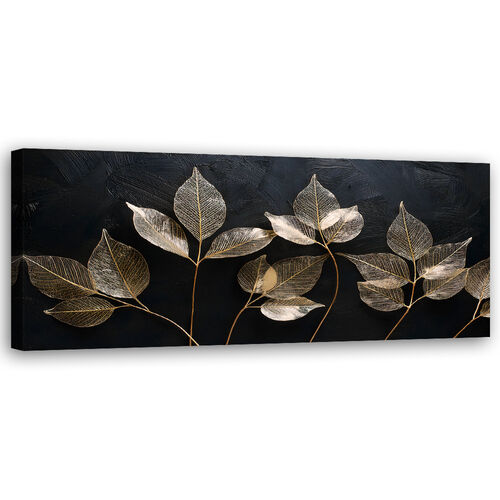Leinwandbild, Minimalismus hinterlässt Pflanzen Glamour abstrakt - (120x40)