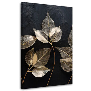 Leinwandbild, Minimalismus hinterlässt Pflanzen Glamour abstrakt - (80x120)