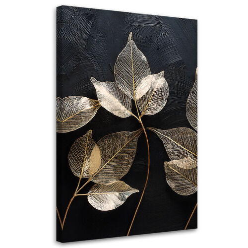 Leinwandbild, Minimalismus hinterlässt Pflanzen Glamour abstrakt - (80x120)