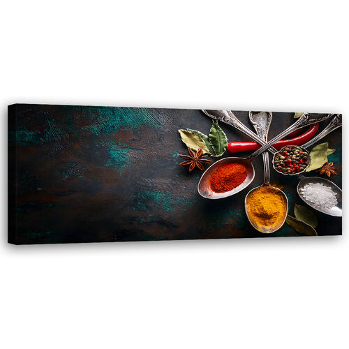 Leinwandbild, Gewürze für die Küche - (120x40)