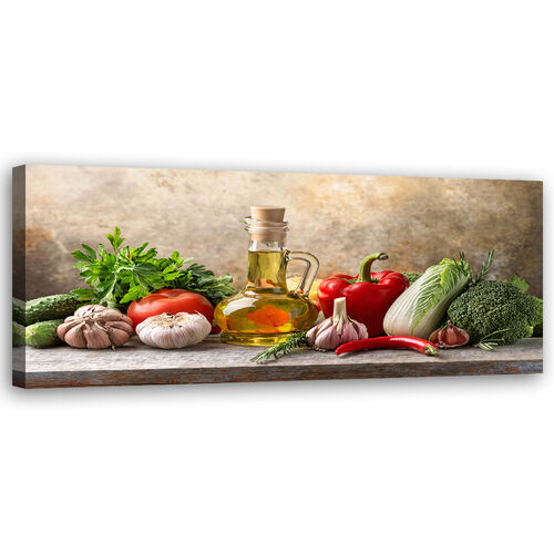 Leinwandbild, Gemüse für die Küche - (120x40)