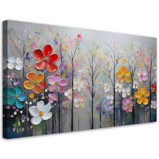 Leinwandbild, Blühende Bäume, bunte Natur - (120x60)