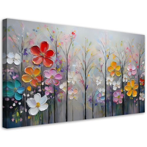 Leinwandbild, Blühende Bäume, bunte Natur - (80x40)