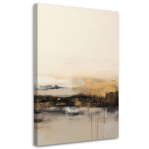 Leinwandbild, Modernes Abstraktionsbeige - (80x120)