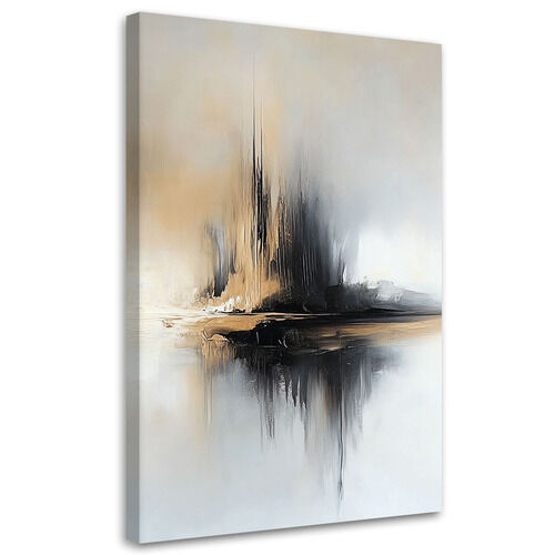 Leinwandbild, Abstraktion Beige Grau - (70x100)