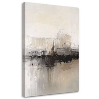 Leinwandbild, Moderne Abstraktion Grau Beige - (40x60)