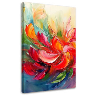 Leinwandbild, Farbig bemalte Zusammenfassung - (40x60)