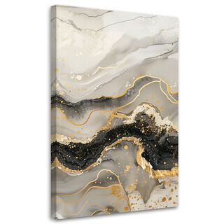 Leinwandbild, Marmor mit Gold-Glamour-Stil - (40x60)