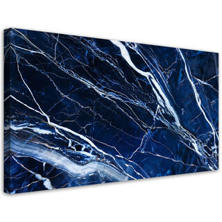 Leinwandbild, Blaue weiße Marmorstruktur - (120x60)
