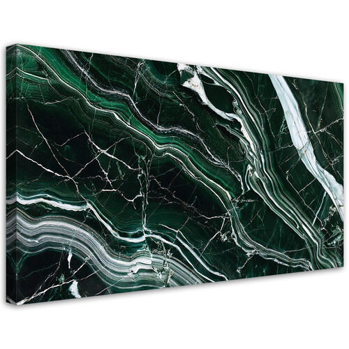 Leinwandbild, Grüner Smaragd-Marmorstein - (80x40)