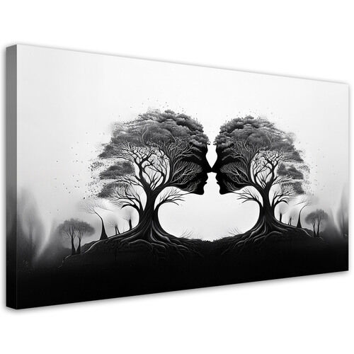 Leinwandbild, Baumkuss Schwarz & Weiß - (80x40)
