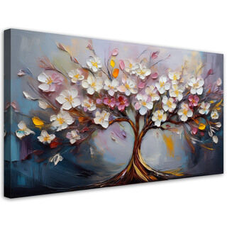 Leinwandbild, Bunter Baum der Lebensabstraktion - (80x40)
