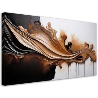 Leinwandbild, Brauner Abstraktions-3D-Effekt - (80x40)