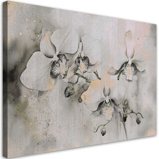 Leinwandbild, Blühende Orchideen abstrakt