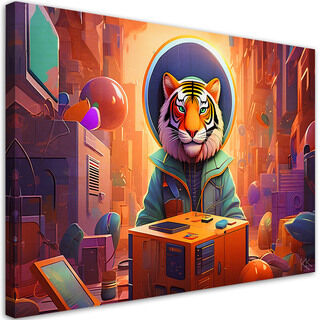 Leinwandbild, Moderne Tiger-Abstraktion