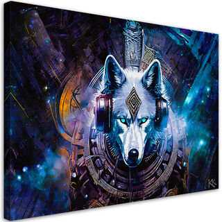 Leinwandbild, Abstrakter Wolf