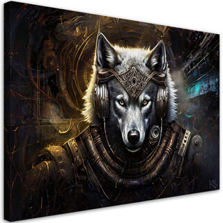 Leinwandbild, Wolf-Tier-Abstraktion