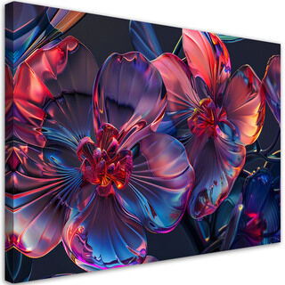 Leinwandbild, 3D-Makroblumen aus Glas