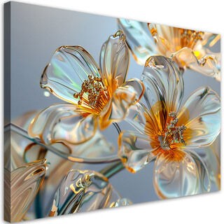 Leinwandbild, Diamant-Glasblumen - Komposition