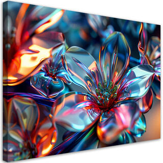 Leinwandbild, 3D-Blumenstrauß aus Glas