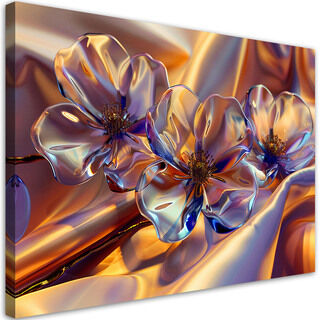 Leinwandbild, Glasblumen aus Seide