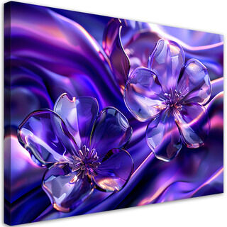 Leinwandbild, Glasblumen in Lila