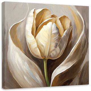 Leinwandbild, Tulpenblüten wie handbemalt