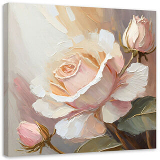 Leinwandbild, Handbemalte Rose