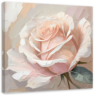 Leinwandbild, Gemalte Rose auf Leinwand