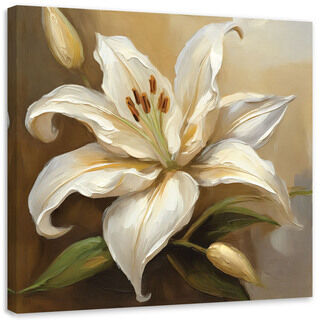 Leinwandbild, Lilien 3D