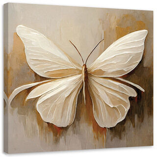 Leinwandbild, Beige bemalter Schmetterling