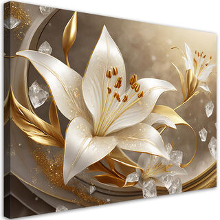 Leinwandbild, Goldene Glamour-Blume