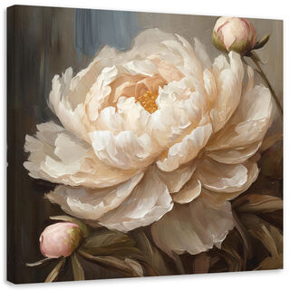 Leinwandbild, Pfingstrose bemalte Blume
