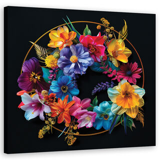 Leinwandbild, Strauß bunter Blumen