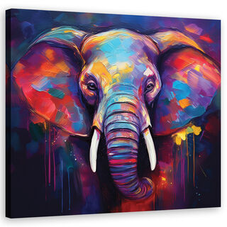 Leinwandbild, Elefantentiere Pop-Art