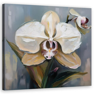 Leinwandbild, Bemalte Orchideenblüte