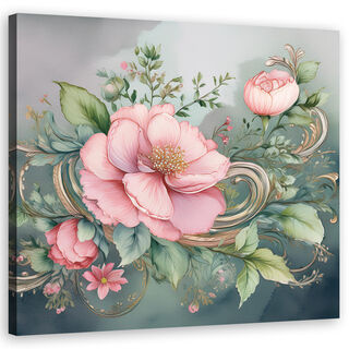Leinwandbild, Vintage rosa Blume
