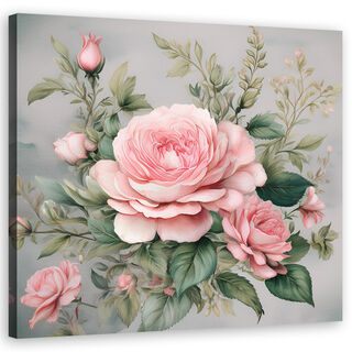 Leinwandbild, Rosen-Shabby-Chic-Blumen