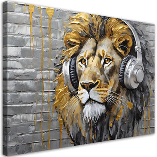 Leinwandbild, Löwenmusik-Pop-Art